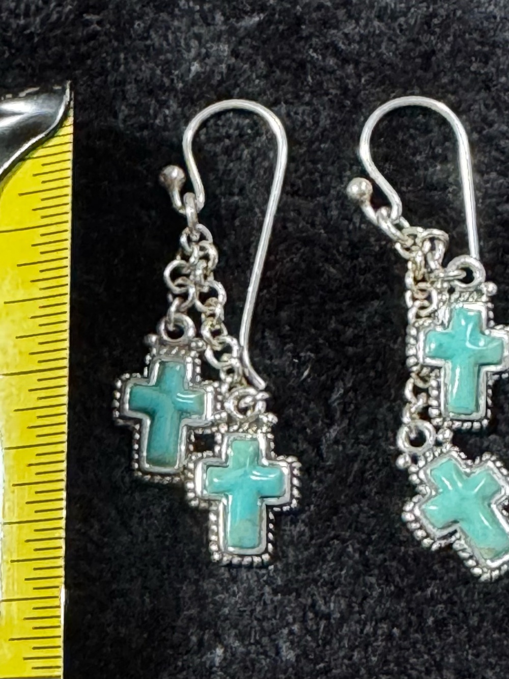 Studio Barse Sterling SilverTurquoise Cross Dangle Earrings - Picture 3 of 3
